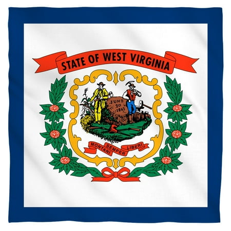 - West Virginia Flag Bandana (White, 22x22)