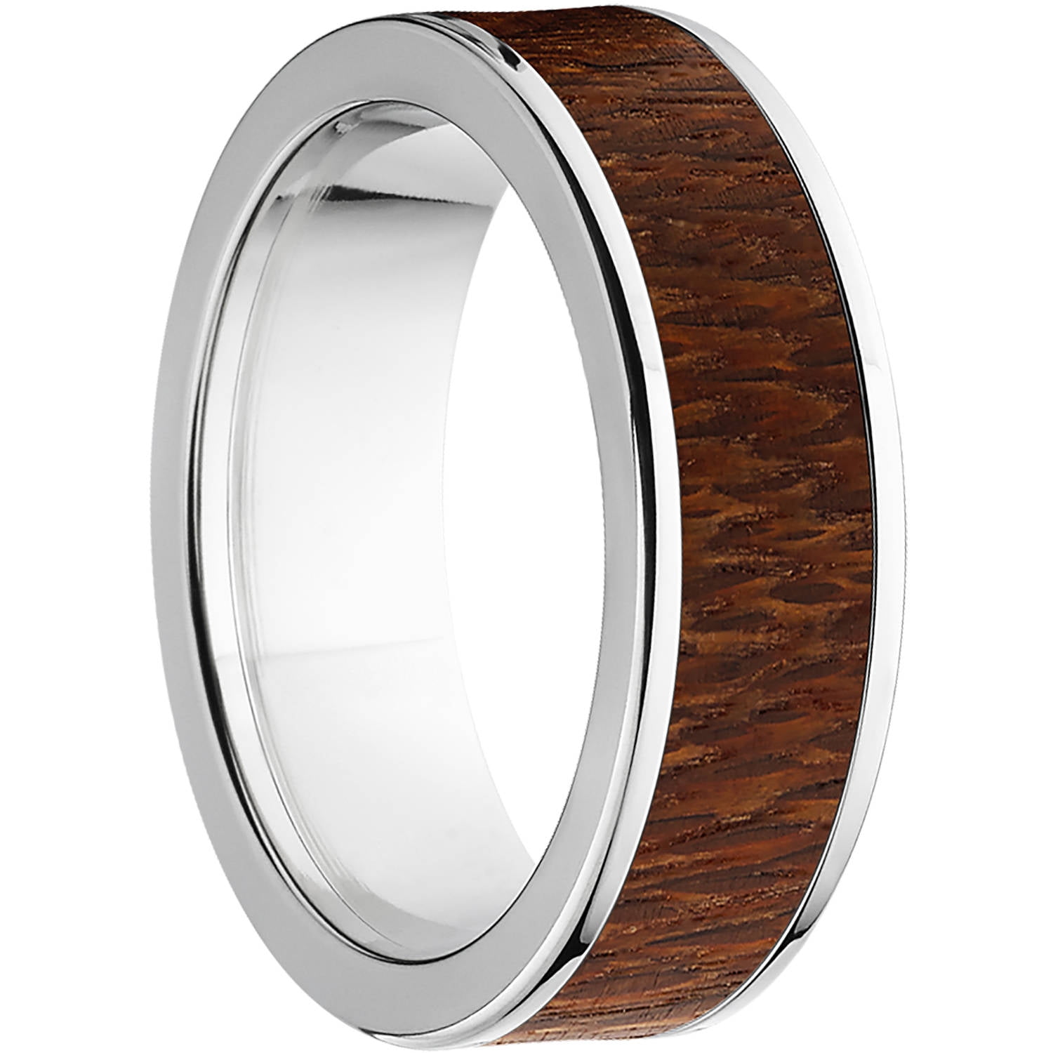 Men's 7mm Leopard Wood Exotic Wood Stainless Steel Band