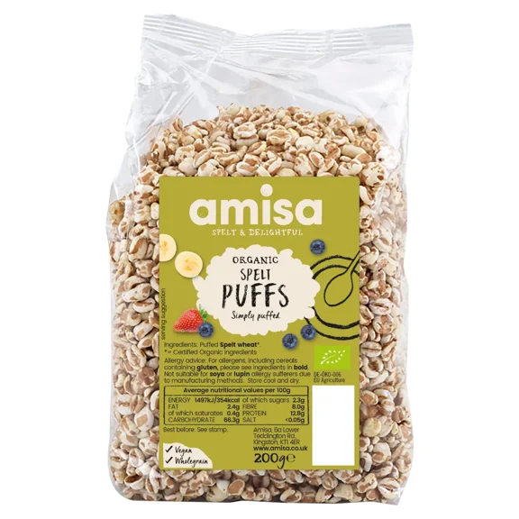 Amisa Organic Spelt Puffs 200g - Pack of 2