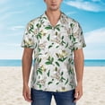 thumbnail image 2 of Sikiie Lilies Flowers Print Men's Hawaiian Shirt, Summer Beach Button Pocket Short Sleeve T-Shirt,Medium, 2 of 7