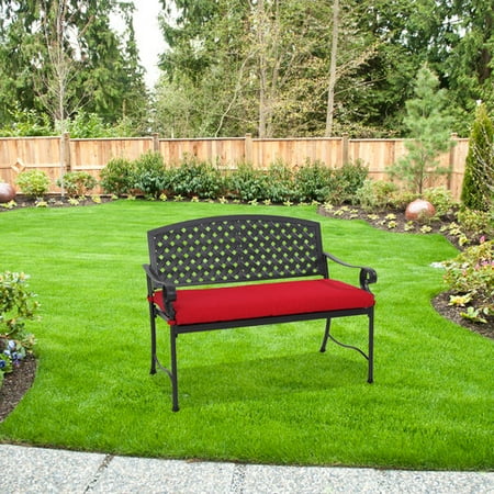 Mainstays Iron Bench with Cushion, Bronze