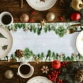 thumbnail image 3 of Christmas Snowman Cotton Linen Table Runner Xmas Tree Snowflake Bird Winter Blue Board Dining Table Runners for Home Decor Party Dining Room Restaurant Kitchen Party 13" x 72", 3 of 9