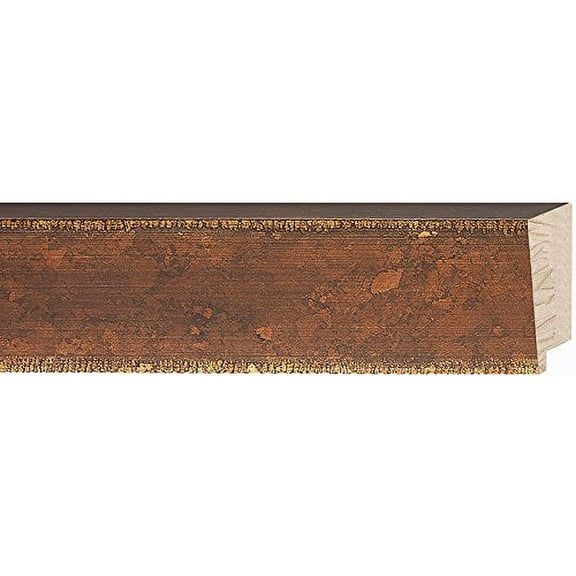 Picture Frame Moulding (Wood) 100Ft Bundle - Distressed/Aged Antique Gold Finish - 2.375" Width -