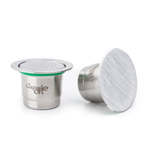 Graflsoa Capsule de Café Réutilisable en Acier Inoxydable pour Machines Nespresso, Conception à Double Usage avec Boucles d'Étanchéité et Cuillère Incluse