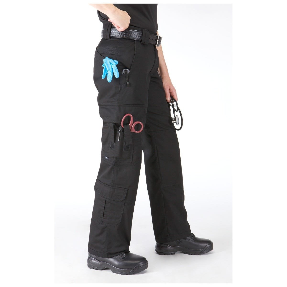 5.11 Work Gear Women s EMS Uniform Work Pants Teflon Finish Poly Cotton Twill Fabric Black 6 Long Style 64301 Walmart