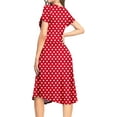 thumbnail image 6 of Aiyino Women's Short Sleeve Polka Dot Casual Dress Pleated Loose Flowy Midi Dress With Pocket, 6 of 6