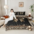 thumbnail image 4 of Homewish Cartoon Leopard Print Bowknot 3 Pieces Queen Comforter Set for Female Men Adults,Animal Cheetah Print Ultra Soft Bedding Sets,Dreamy Princess Bedding Comforter Set Breathable, 4 of 8