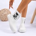 thumbnail image 3 of Xfvqtps Womens Fashion Sock Boots Knitted Stretch Ankle Boots Slip on Winter Comfort Shoes with Flat Thick Sole for Outdoor Casual White, 3 of 9