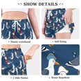 thumbnail image 6 of FORMRS Womens Swim Shorts Mesh Liner Quick Dry Casual Beach Board Bottom with Pockets, Sizes S-2XL, Blue Cartoon Birds Pattern, 6 of 9
