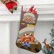 thumbnail image 2 of Sam Bigotes Tema: Calcetines de Navidad, fino lino blanco para colgar en escaleras y chimenea, decoración navideña para el hogar, regalo de Navidad. 45cm × 32cm, 2 of 5
