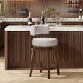 thumbnail image 6 of AFO Upholstered Swivel Bar Stool with Back - 24 Inch Counter Height Chair for Kitchen Island, Beige, 6 of 10