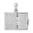 thumbnail image 5 of FJC Finejewelers 925 Silver Texture Lords Prayer Bible with Cross Charm 23 x 13 mm, 5 of 8