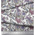thumbnail image 3 of Soimoi Modal Satin Fabric Leaves,Floral & Paisley Block Print Fabric by Yard 42 Inch Wide, 3 of 3