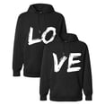 thumbnail image 1 of WEAIXIMIUNG Cute Sweatshirts Couple Plus Thick Hooded Letter Print Solid Color Plus Size Hoodie (Women's), 1 of 4