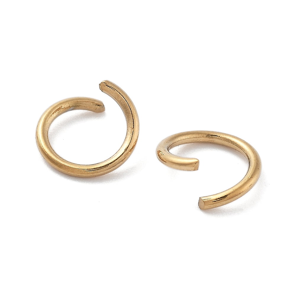 500pcs Ion Plating(IP) 304 Stainless Steel Open Jump Rings for Chainmaille Weaves golden 8x1mm Inner Diameter: 5mm