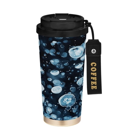 BZSMCE Coffe Bottles Stainless Steel Travel Mug With Fasshion Glistening Bunch Printed