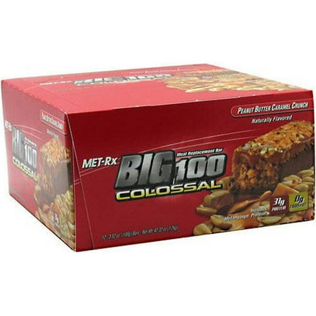 ***Discontinued***Met-Rx Meal Replacement Bar, Peanut Butter Caramel Crunch, 12 CT (Pack of 1)