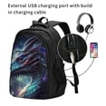 thumbnail image 2 of Dragon Cool Art Galaxy Laptop Backpack with USB Charging Headphone Port Casual Daypack Bag College Business Travel, 2 of 7