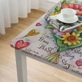 thumbnail image 5 of WYYP Flowers Heart Watercolor Painting Square Tablecloth 100% Polyester Fiber 52*52, 5 of 8