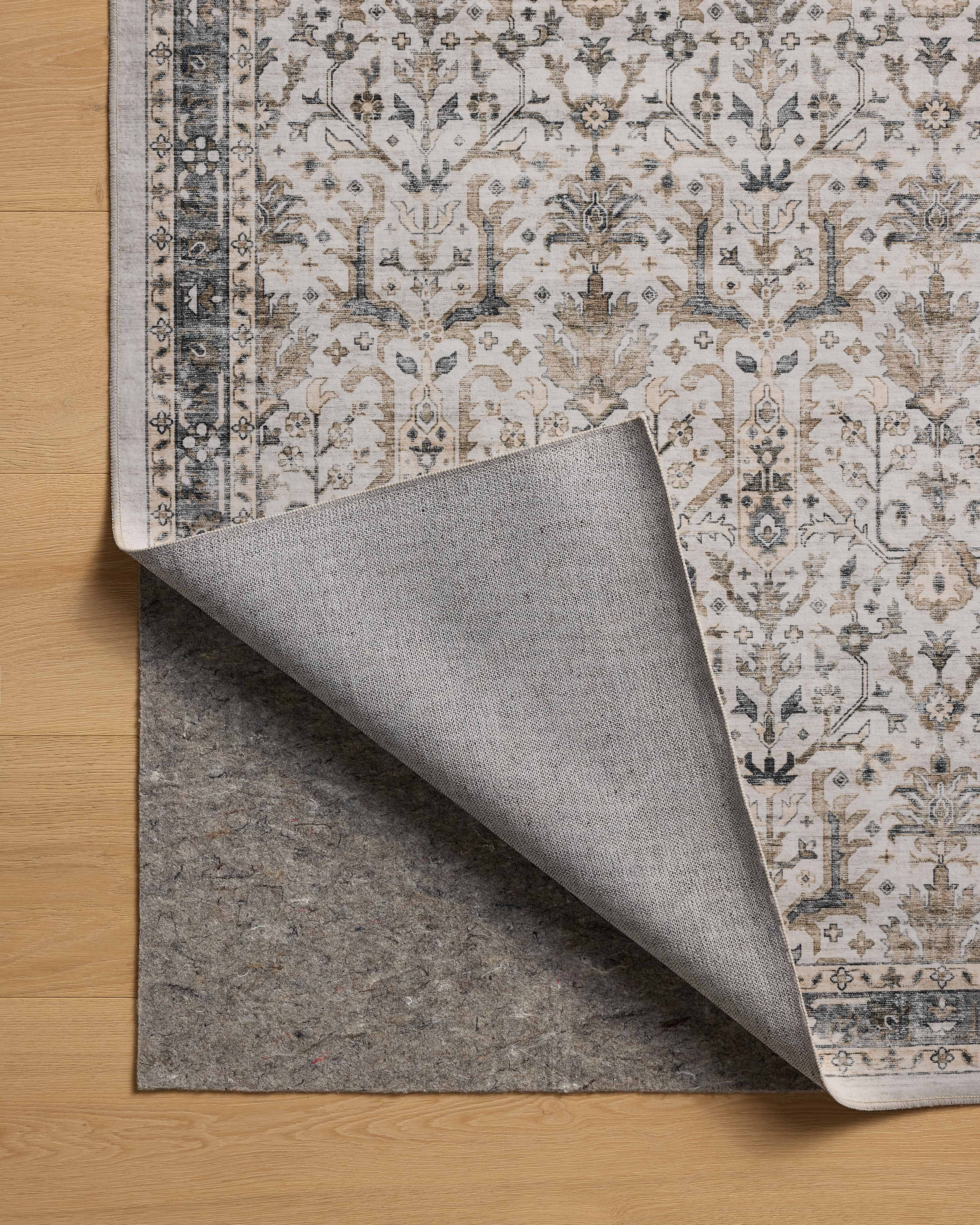 Machine Washable Area Rug 5x7, Loloi Anniston Ivory / Stone (5' x 7'6")