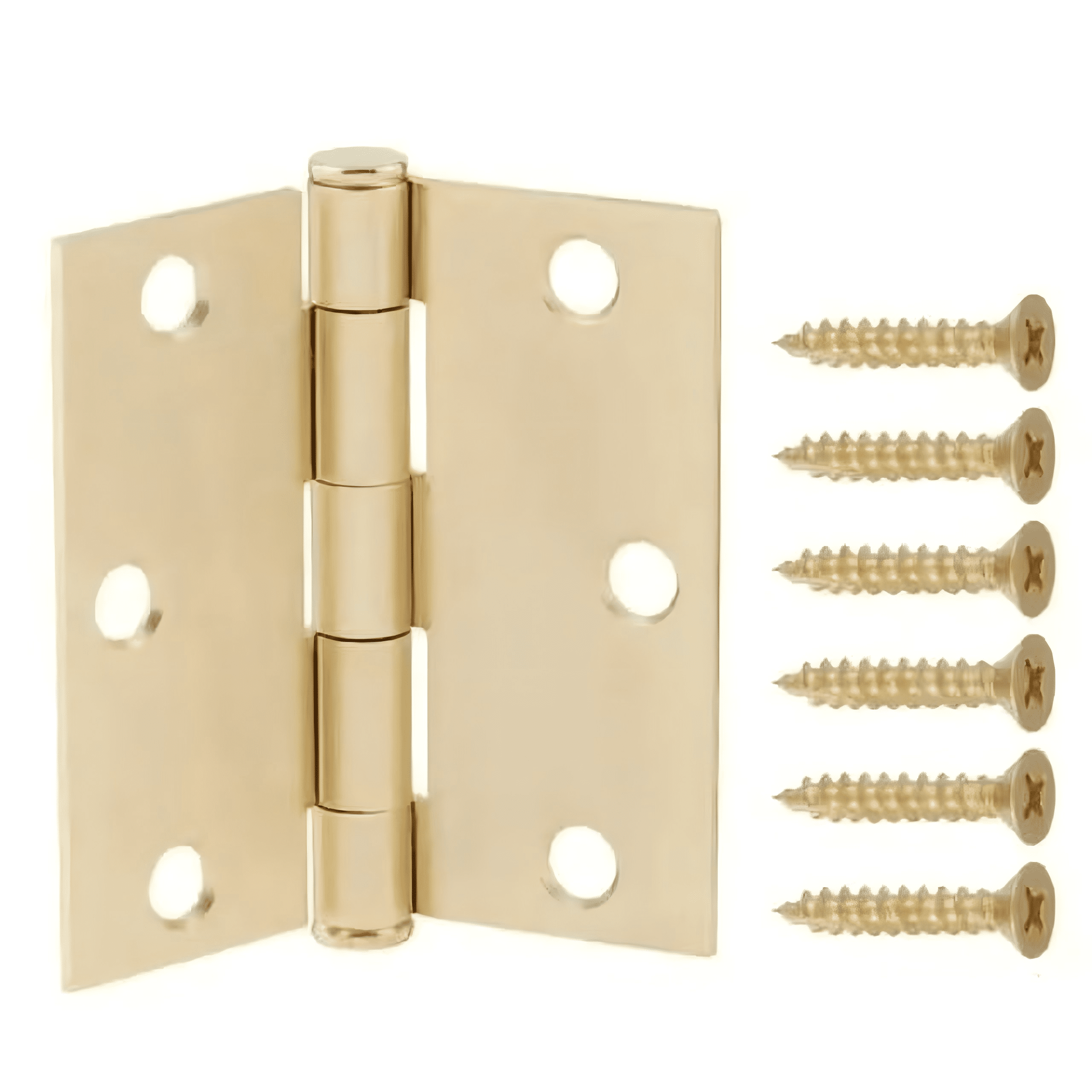 (2 pack) Hyper Tough 3-1/2 Inch New Square Corner Squeak-Free Door Hinge Brass, 1 Piece