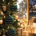 thumbnail image 6 of 6 Inch Large Flocked Christmas Ball Ornament, Textured Pattern Holiday Tree Decor for Christmas Party and Home Decoration., 6 of 9