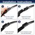 thumbnail image 6 of Unique Bargains Front Windshield Wiper Blades for Jeep Renegade BU 2015-2020 - 22" + 20", 6 of 6