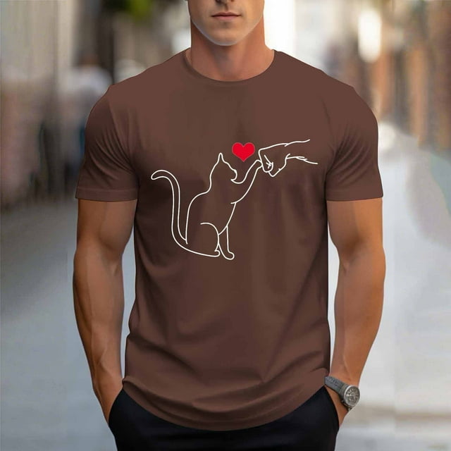 Tops para hombre, blusas y camisas de cuello redondo y manga corta para hombre, blusas casuales de cuello redondo con estampado de moda para hombre, blusas de cuello redondo y manga corta, camisas par
