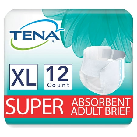 Tena Incontinence Briefs, Uni-Sex, Super Absorbency, Xlarge, 12 Ct