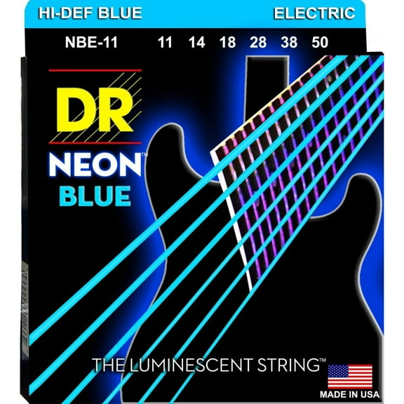 DR Hi-Def Neon Blue Electric Heavy, Strings (NBE11)