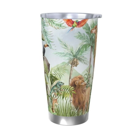 

Goofa Watercolor African Animals Wildlife for 20 oz Skinny Tumbler Stainless Steel Coffee Mug Slim Vacuum Insulated Travel Cup Car Cup-Without Straw