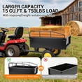 thumbnail image 4 of Heavy Duty ATV Trailer Steel Dump Cart, 750 lbs 15 Cubic Feet, Garden Utility Trailer Yard Trailers with Removable Sides for Riding Lawn Mower Tractor, 4 of 8
