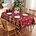 thumbnail image 2 of Christmas Tablecloth 60×120 Inch for Rectangle Tables, Gingerbread Candy Cane Washable Table Cover for Holiday Home Party Dining Decor, 2 of 7