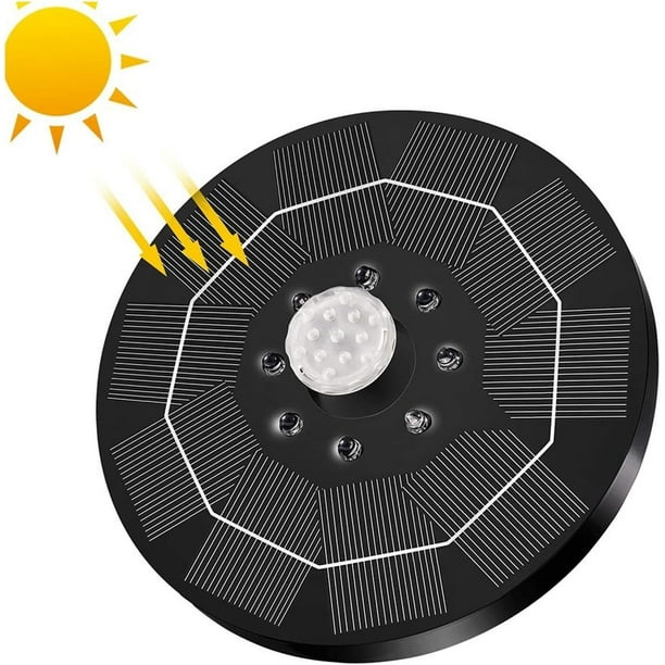 Fuente solar de 3,5 W con batería de 3000 mAh: funciona en días nublados: fuentes de baño para pájaros con paneles solares, bombas para fuente de agua para colibríes