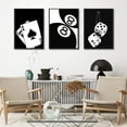 thumbnail image 4 of Black and White Poker Dice Canvas Wall Art Lucky You Poster Prints Trendy Funky Preppy Y2K 8 Ball Pictures Artwork Aesthetic Painting for Game Room Apartment Dorm Decor Unframed, 4 of 6