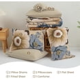 thumbnail image 5 of Dintszyayue Floral Comforter Set King Size 7 Pieces Bed in a Bag Khaki Flower Bedding Sets Lightweight Pillowcases for All Season(90"X104"), 5 of 7