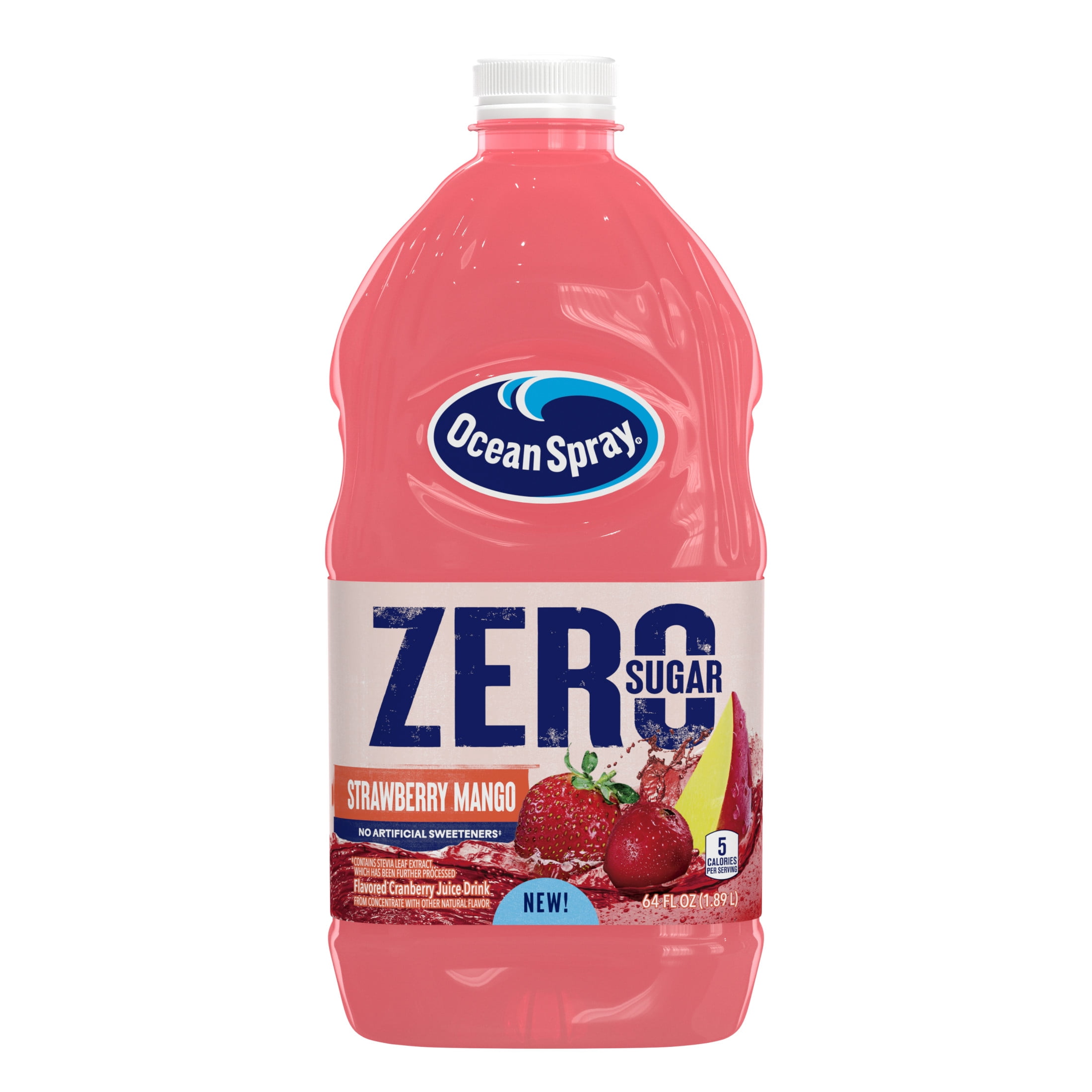 (8 pack) Ocean Spray® ZERO Sugar Strawberry Mango Juice Drink, 64 Fl Oz Bottle