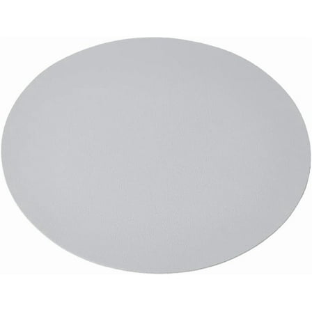 Gray Round Leather Mouse Pad Waterproof Desk Mat Non-Slip Base Mousepad with Stitched Edge