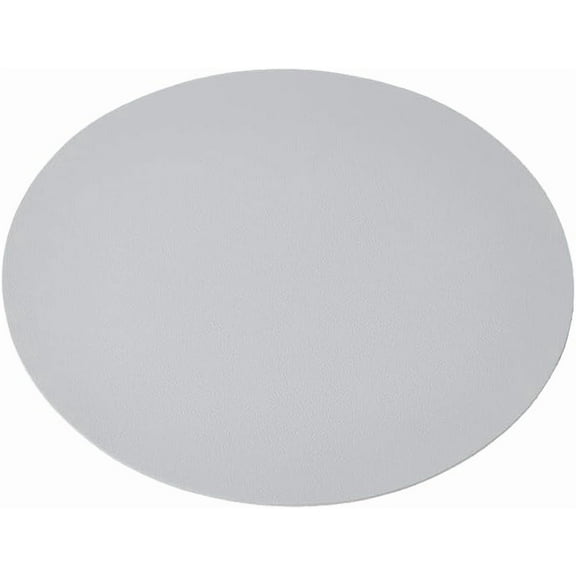 Gray Round Leather Mouse Pad Waterproof Desk Mat Non-Slip Base Mousepad with Stitched Edge