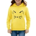 thumbnail image 4 of GBSYEWXS Kids Girls Hoodies Casual Long Sleeve Cat Print Relaxed Sweatshirt Cute Hooded Yellow Tops Size 4-5 Years, 4 of 4