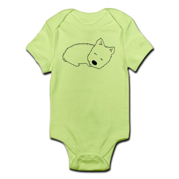 CafePress - Sleeping Westie - Baby Light Bodysuit