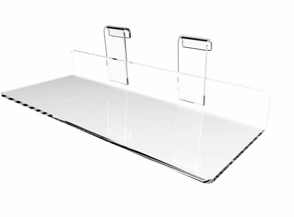 FixtureDisplays® 4"x10" Gridwall Flat Clear Plexiglass Acrylic Display