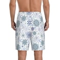 thumbnail image 2 of Balery Retro ice blue snowflakes Men's Cotton Knit Pajama Shorts Waistband & Pockets,Short Pajama Pants-Small, 2 of 8