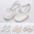 thumbnail image 4 of YAYUBA Half Soles Dance Shoes Girls Boys Canvas Lyrical Pirouette Ballet Shoes Turners Dance Shoes for Contemporary 9-13 Years White, 4 of 4