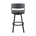 thumbnail image 6 of Dione 26" Counter Height Swivel Gray Faux Leather and Black Metal Bar Stool, 6 of 10