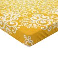 thumbnail image 2 of Ambesonne Yellow Fitted Sheet, Floral Snowflakes, Twin Size, Yellow and White, 2 of 3