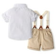thumbnail image 7 of Oiyii Infant Boys Summer Suit Short Sleeve Dress Shirt Suspender Shorts Set, Sizes 12-18 Months, 7 of 7