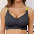 thumbnail image 2 of Ramiter Lingerie for Women Women Seamless Racerback Yoga Sports Fitness Fashion Bra Top No Padding Wire Free 2XL,Black, 2 of 4