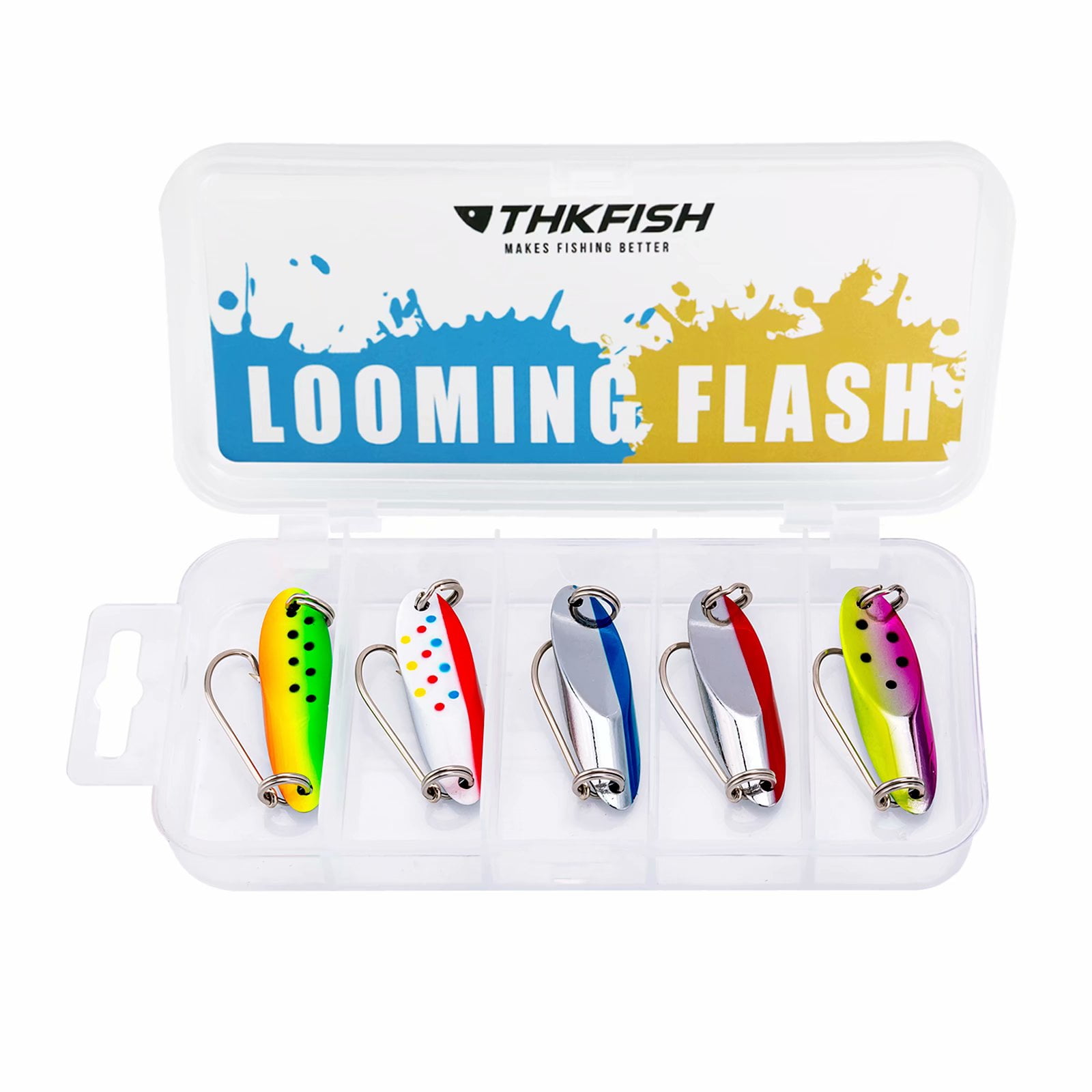 Buy thkfish 30Pcs Silver Ice Fishing Spoons Lure with Treble Hook Jigging  Spoons Lure Kit for Trout Salmon Online at desertcartSeychelles