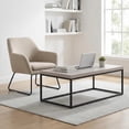 thumbnail image 3 of Villachico 47" French Oak Coffee Table for Living Room, Metal Frame and Extra Thick 1.2" Wood Tabletop, Max. Loading 200 lbs.(Grey Wash), 3 of 7